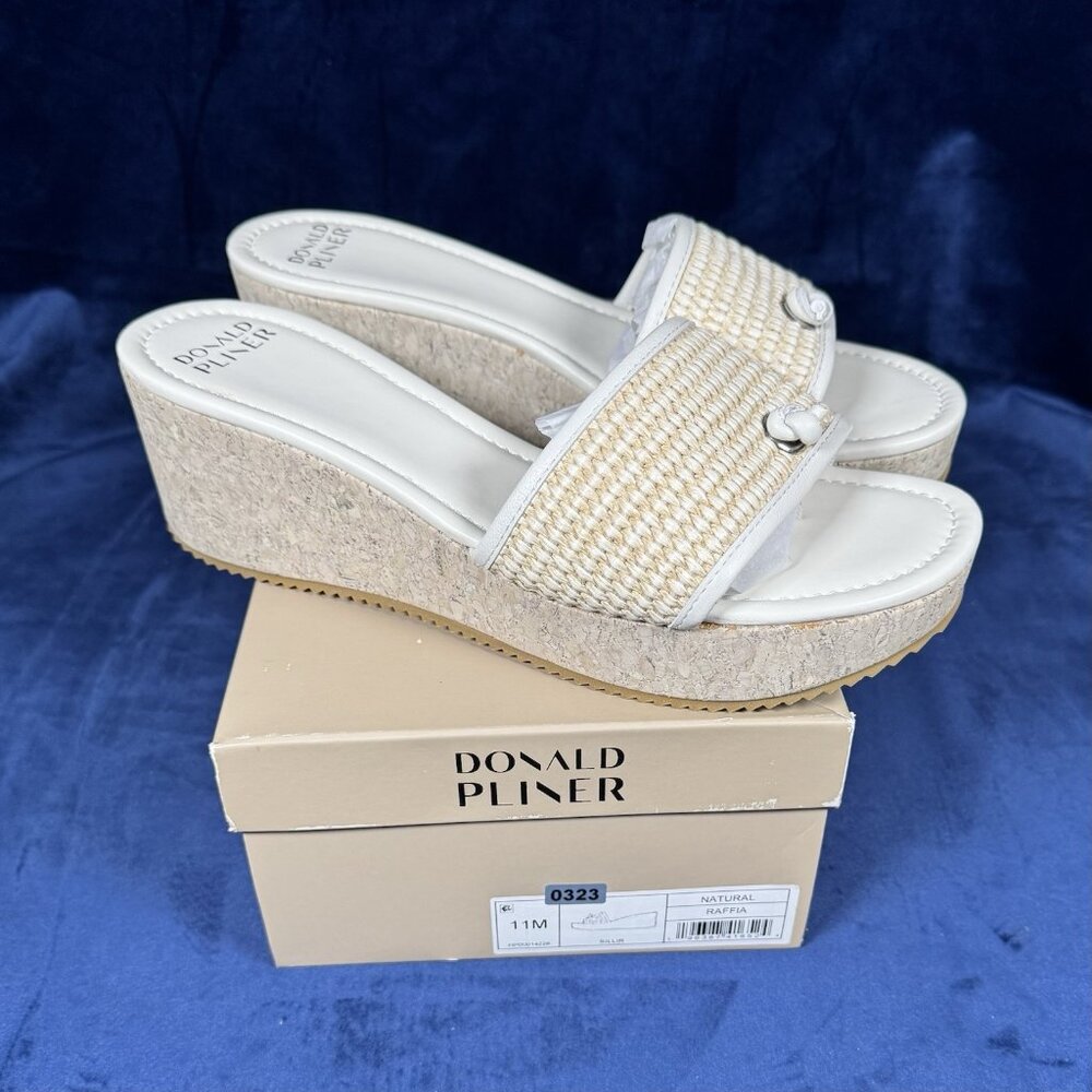 Donald Pliner Silli Platform Sandal Natural Raffia Women's 11 0323 - Picture 2 of 4